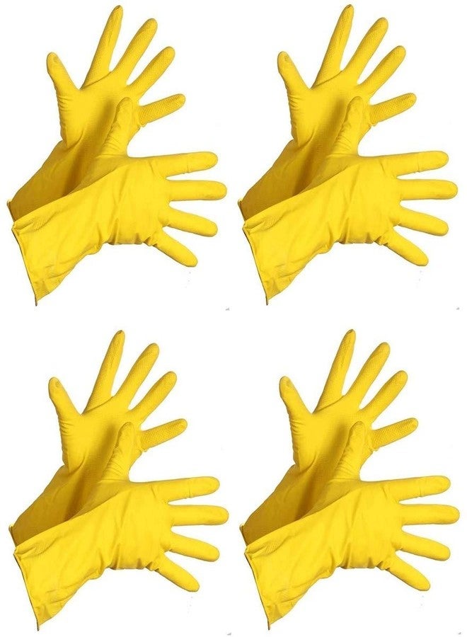 RBGIIT Seebuy Premium Reusable Latex Silicone Safety Gloves for Washing, Cleaning, Kitchen, Garden and Sanitation (Colors Yellow Blue May Vary, 5 Pair) (YW 02) - Image 1